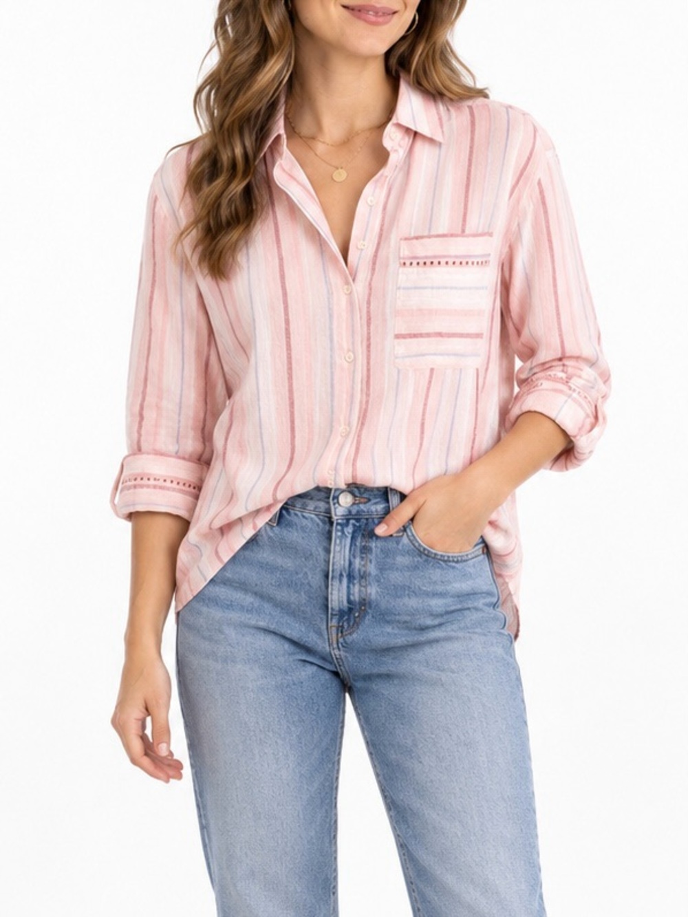 Anthropologie Maeve Striped Linen Like New